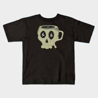 Cool skull coffee cup Kids T-Shirt